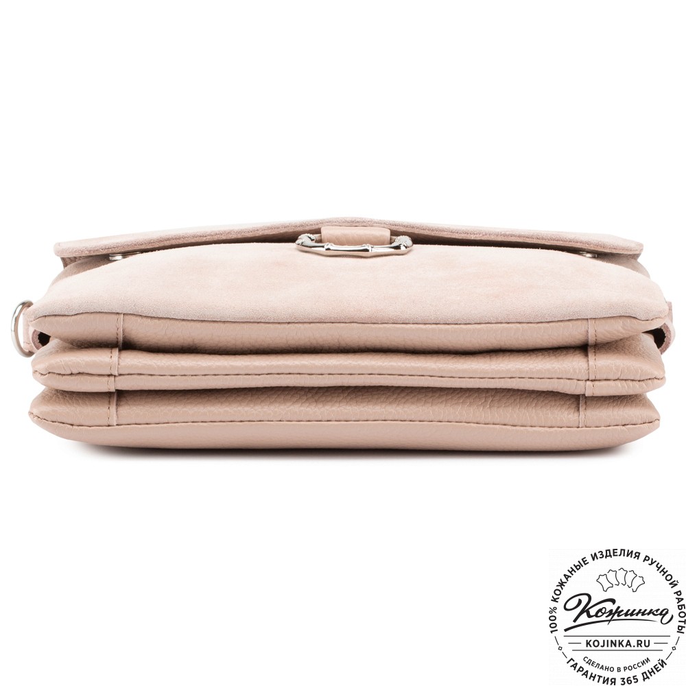 Женская сумка из кожи и замши "Мишель" (бежевая)
