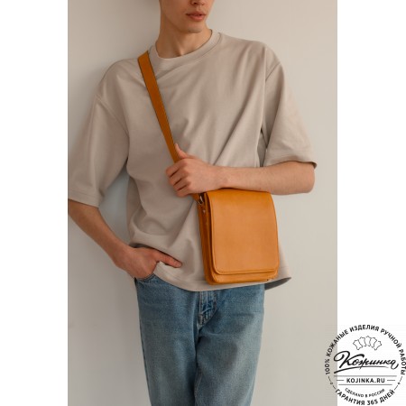 Мужская кожаная сумка "Таллин" (олива)