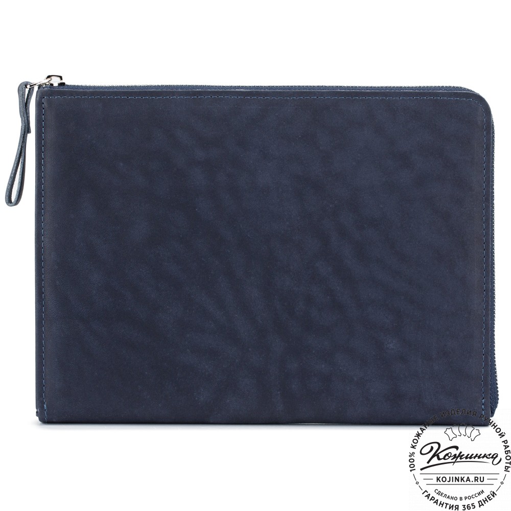 Кожаная папка для документов "Кейптаун" (синий крейзи)