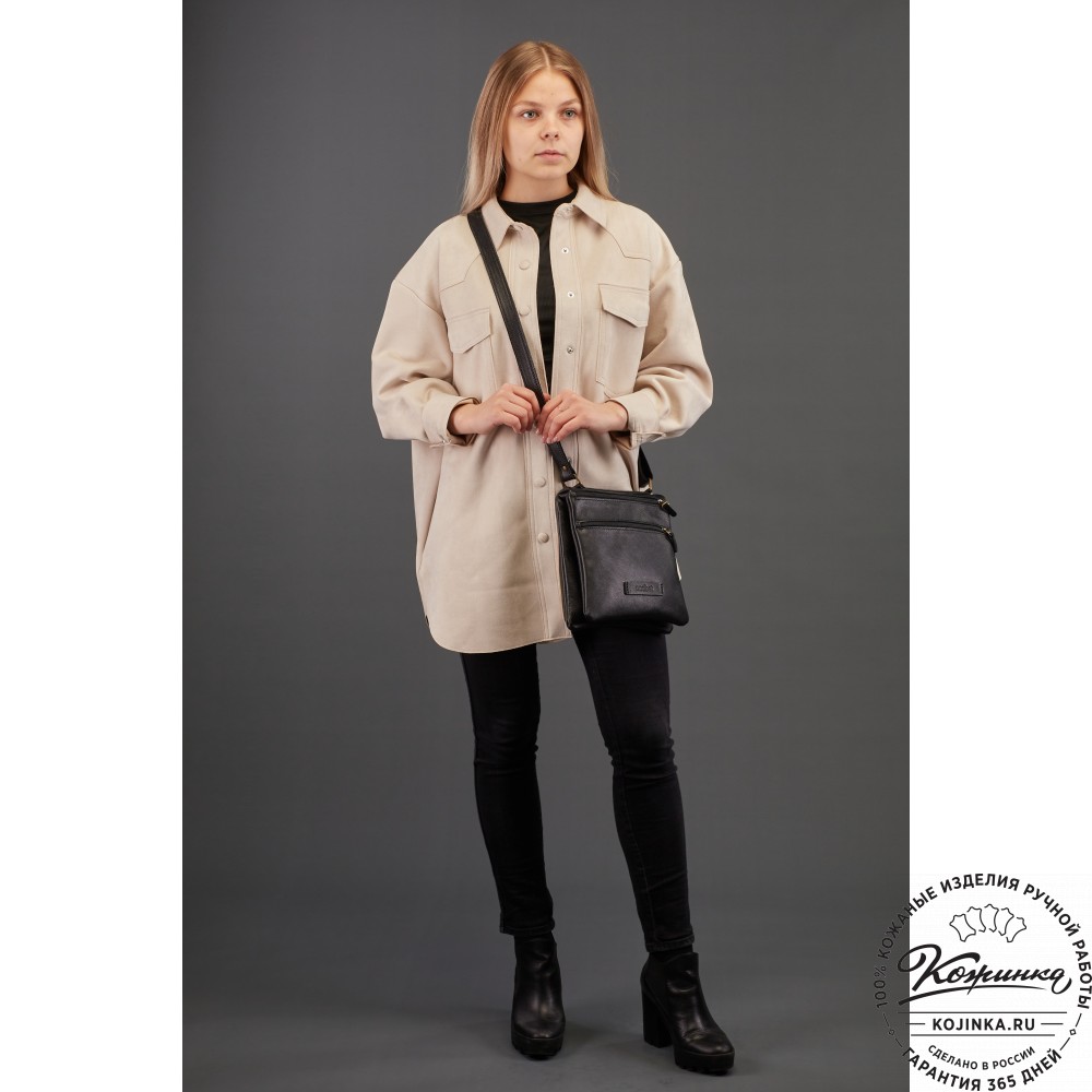 Кожаная сумка "Цезарь" (тёмно-коричневая)