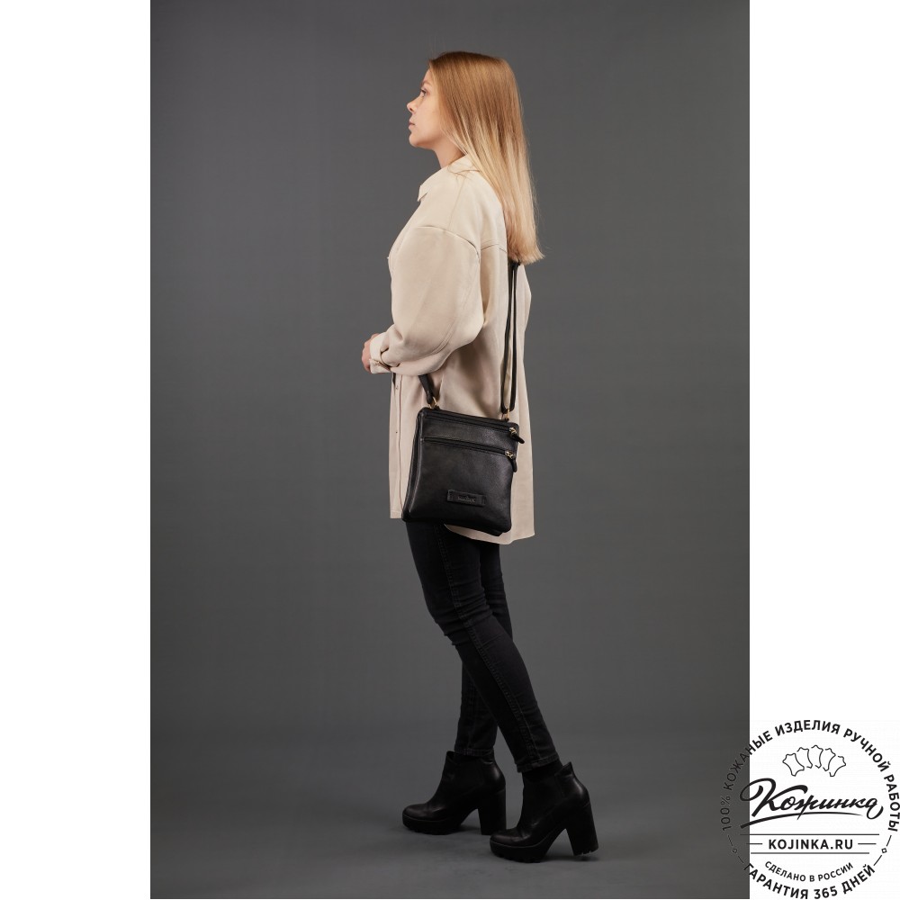 Кожаная сумка "Цезарь" (тёмно-коричневая)