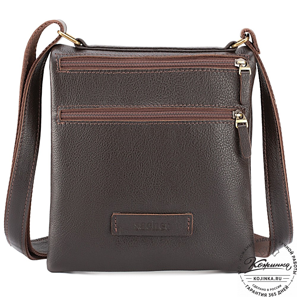 Кожаная сумка "Цезарь" (тёмно-коричневая)