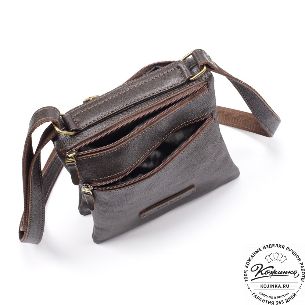 Кожаная сумка "Цезарь" (тёмно-коричневая)