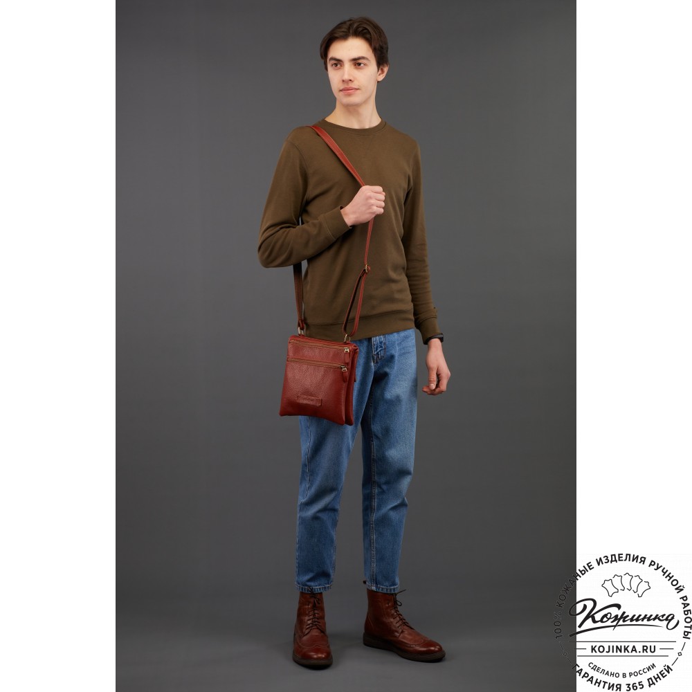 Кожаная сумка "Цезарь" (тёмно-коричневая)