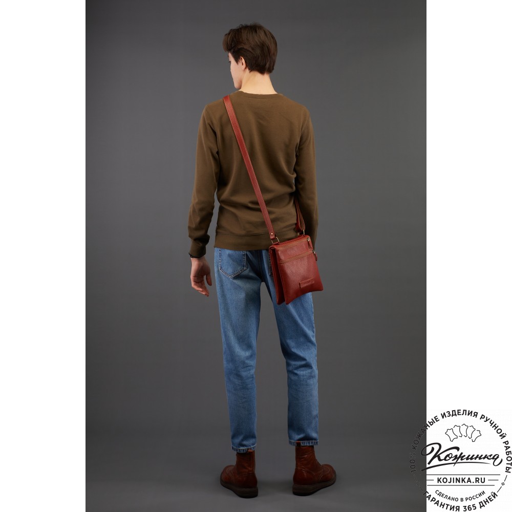 Кожаная сумка "Цезарь" (тёмно-коричневая)