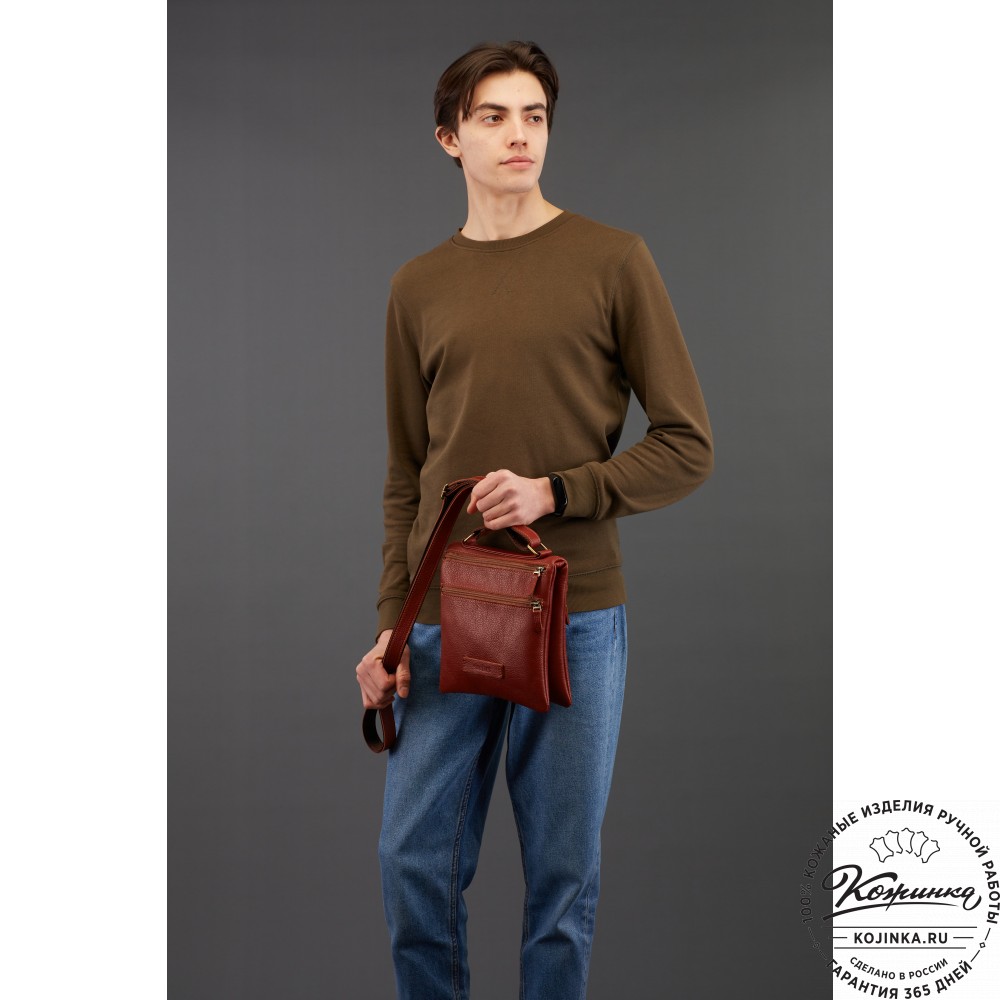 Кожаная сумка "Цезарь" (тёмно-коричневая)