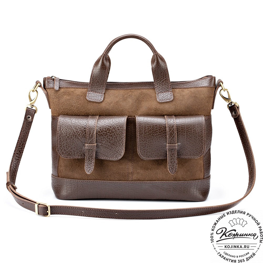 Женская кожаная сумка "Эльза" (коричневая)