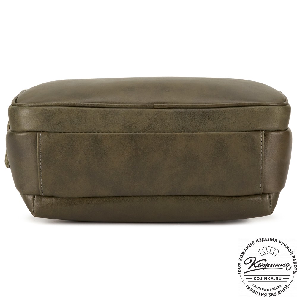 Женская кожаная сумка "Эмма" (хаки гладкая кожа)