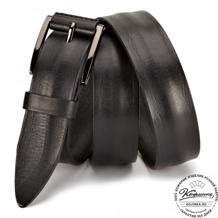 Кожаный ремень "Форсайт" (чёрный)