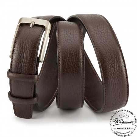 Кожаный ремень "Френсис" (тёмно-коричневый)