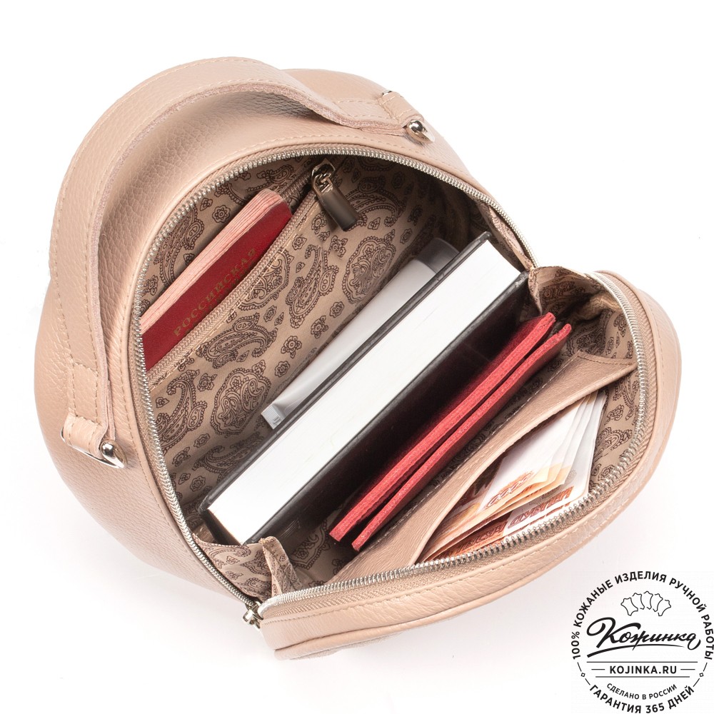 Женская кожаная сумка "Селин" (пудра)