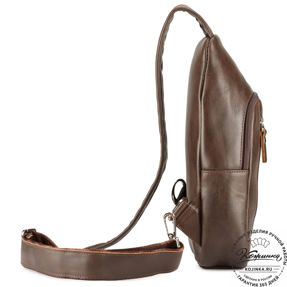 Кожаная нагрудная сумка "Ватикан" (коричневая)