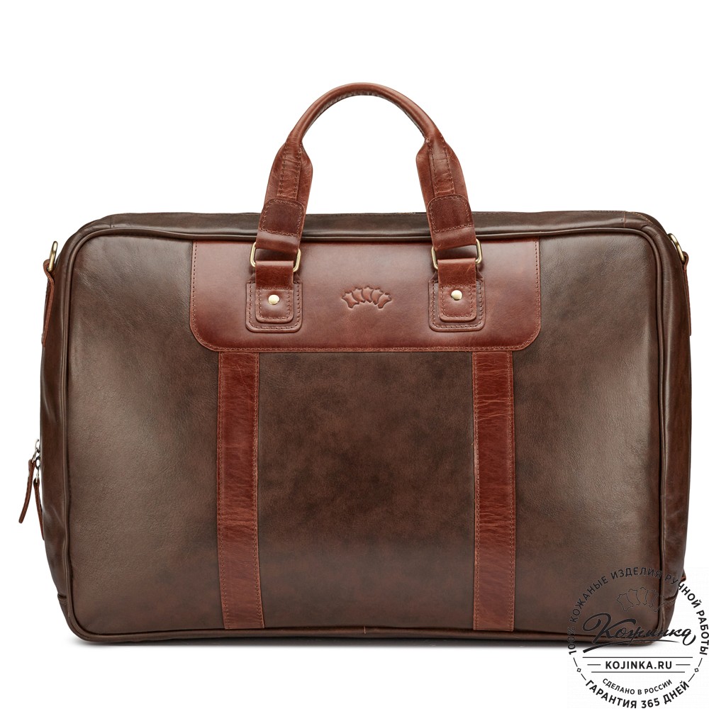 Кожаная дорожная сумка "Ирландия" (коричневая гладкая кожа)