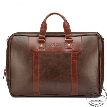 Кожаная дорожная сумка "Ирландия" (коричневая гладкая кожа)