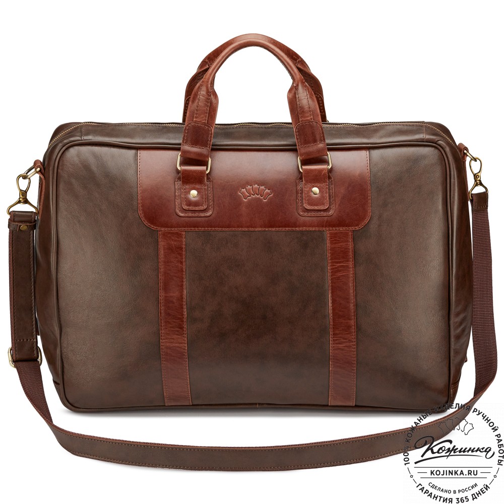 Кожаная дорожная сумка "Ирландия" (коричневая гладкая кожа)