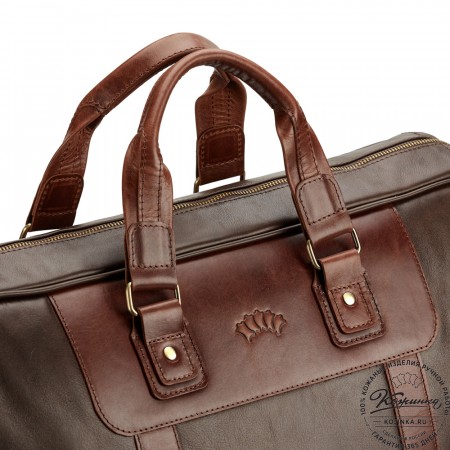 Кожаная дорожная сумка "Ирландия" (коричневая гладкая кожа)