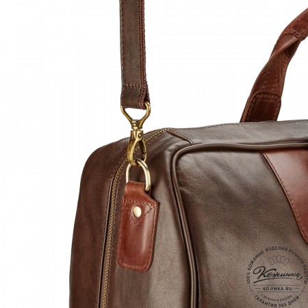Кожаная дорожная сумка "Ирландия" (коричневая гладкая кожа)