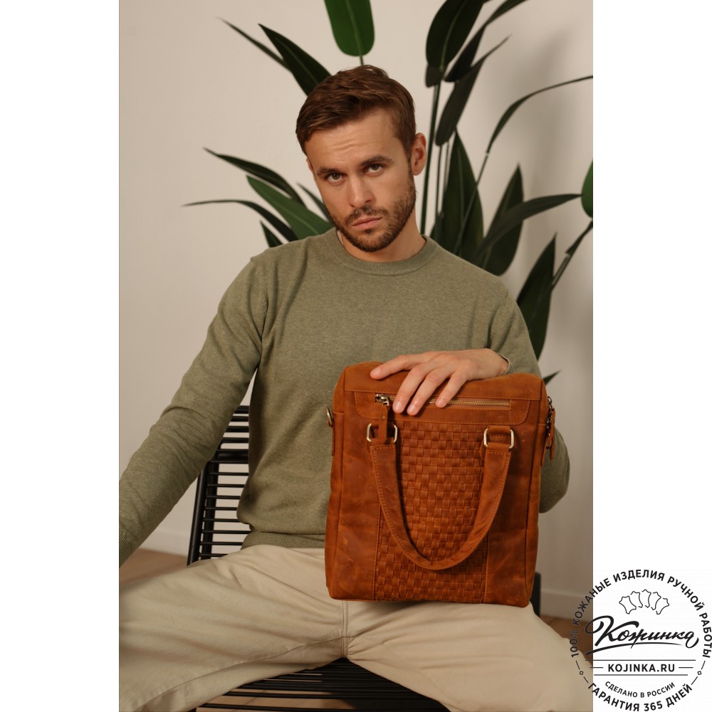 Кожаная сумка "Крюгер" (коричневая)