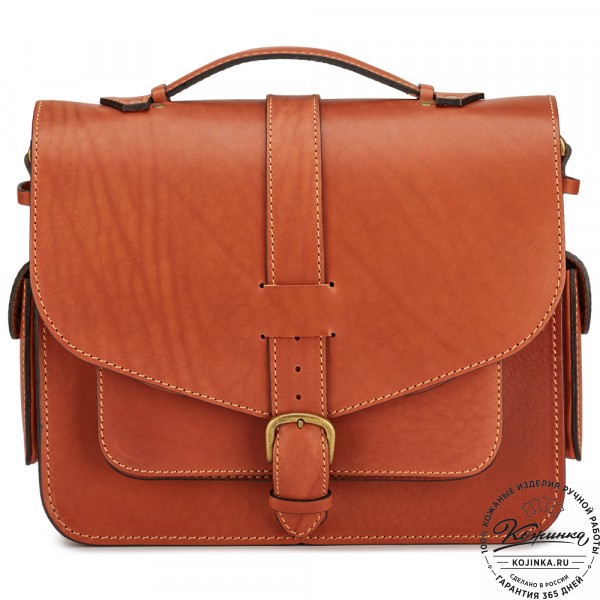 Кожаная  сумка "Леонардо" (рыжая). фото 1