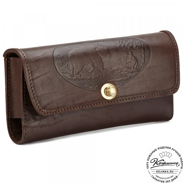 Кожаная рюмочница (коричневая). фото 1