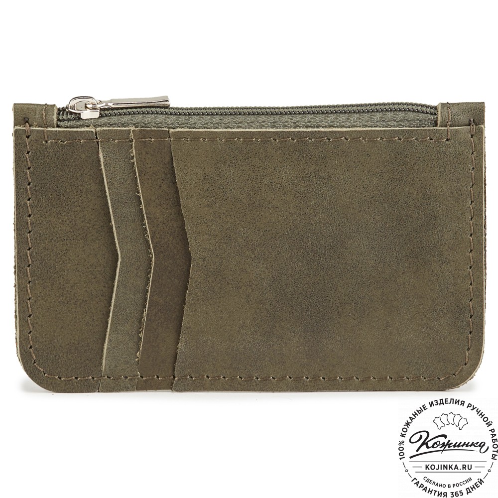 Кожаный картхолдер "Мурано" (олива)