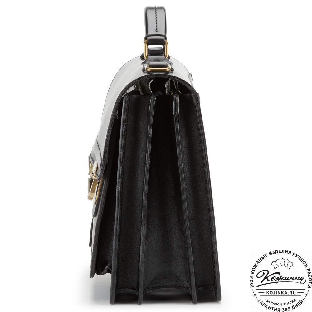 Мужской кожаный портфель "Оптима II" (чёрный)