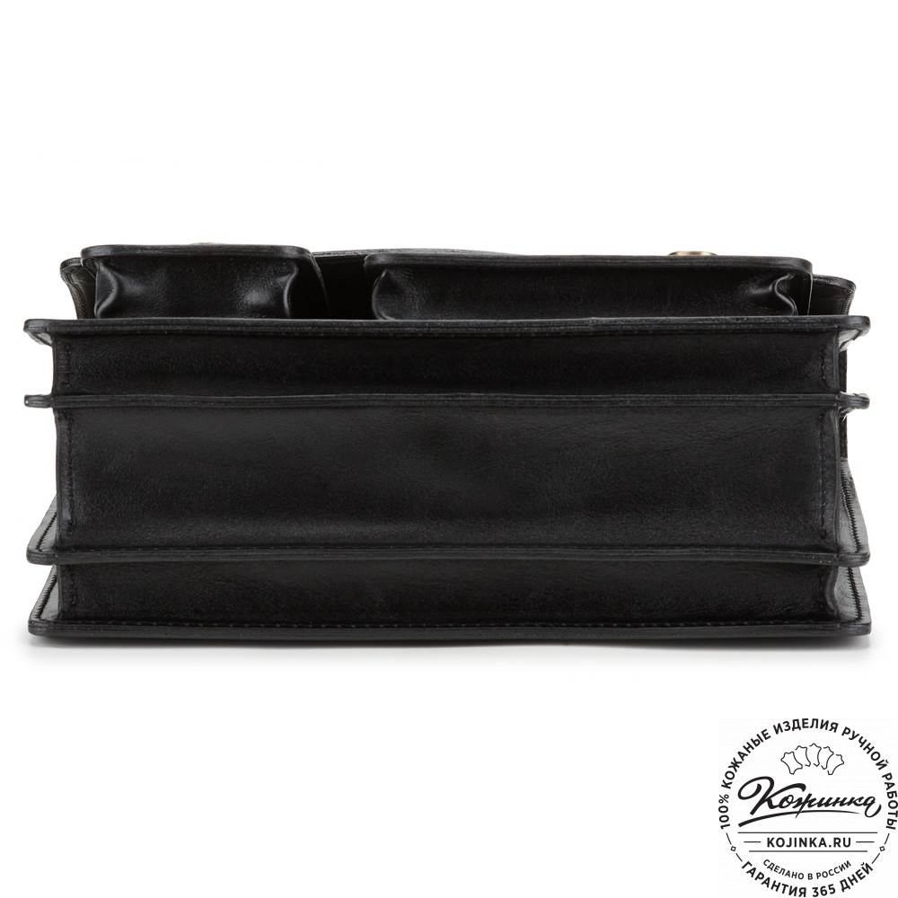 Мужской кожаный портфель "Оптима II" (чёрный)