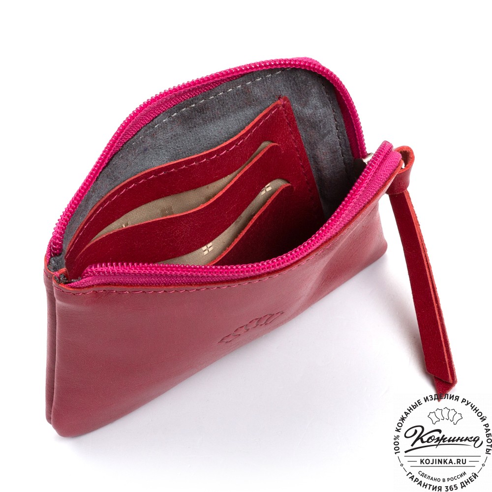 Кожаный кошелёк "Баден" (красный)