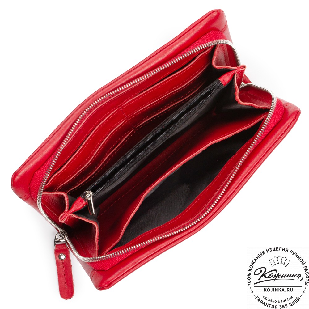Кожаный клатч "Дарси" (красный)