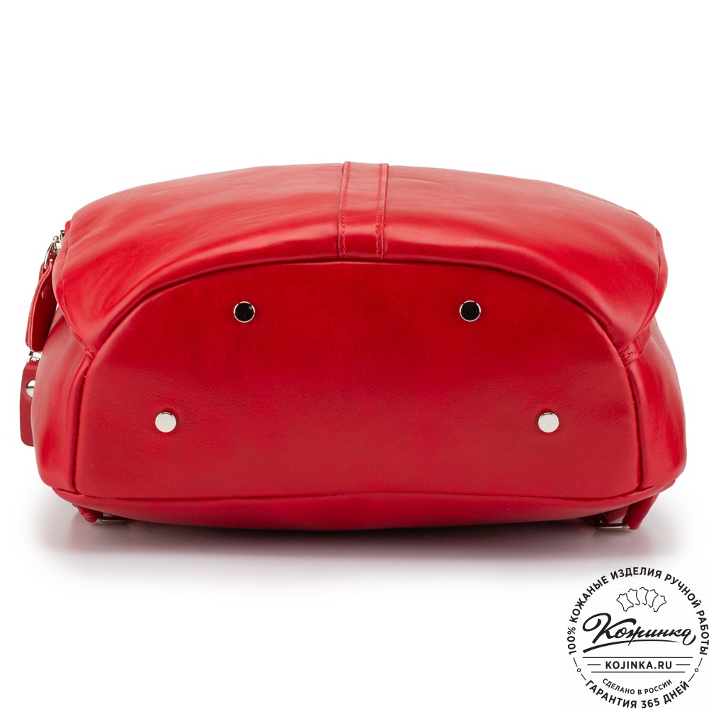 Кожаный рюкзак "Памела XL" (красный)
