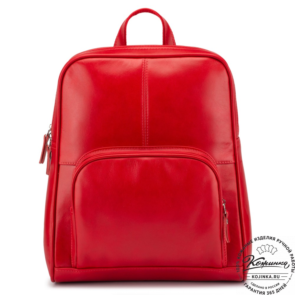 Кожаный рюкзак "Пандора" (красная гладкая кожа)