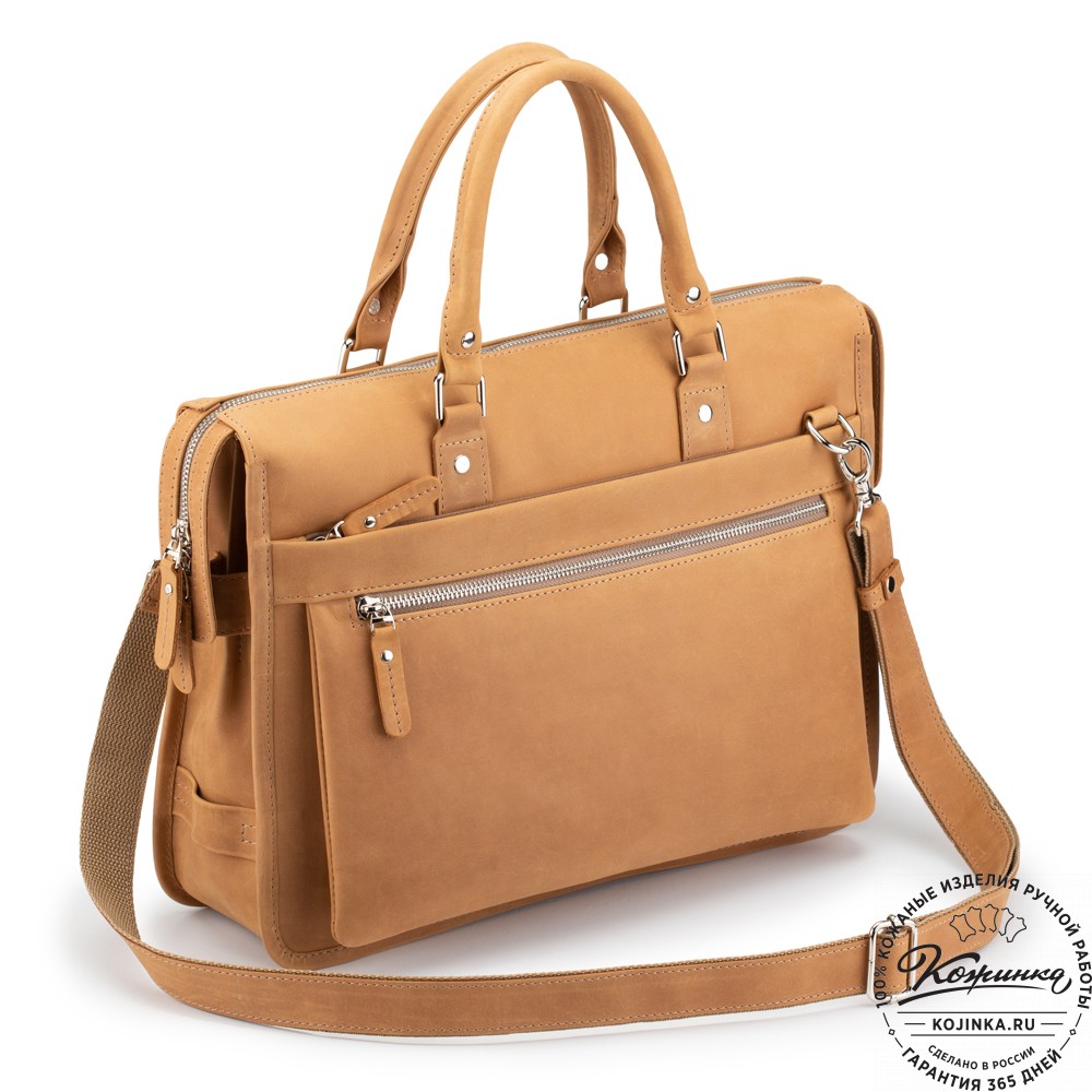 Кожаная деловая сумка "Вильямс" (коричневый крейзи) 