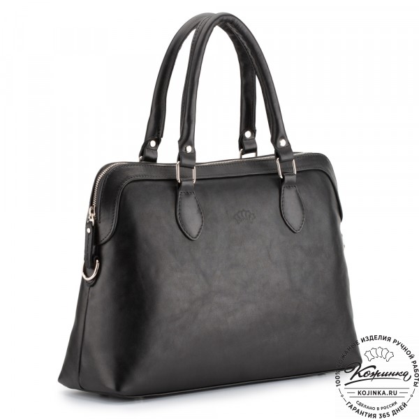 Женская кожаная сумка "Аврора" (чёрная гладкая кожа). фото 1