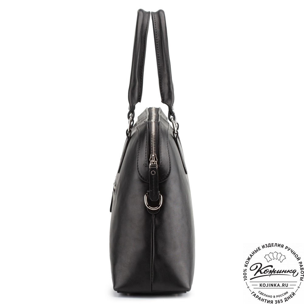 Женская кожаная сумка "Аврора" (чёрная гладкая кожа)