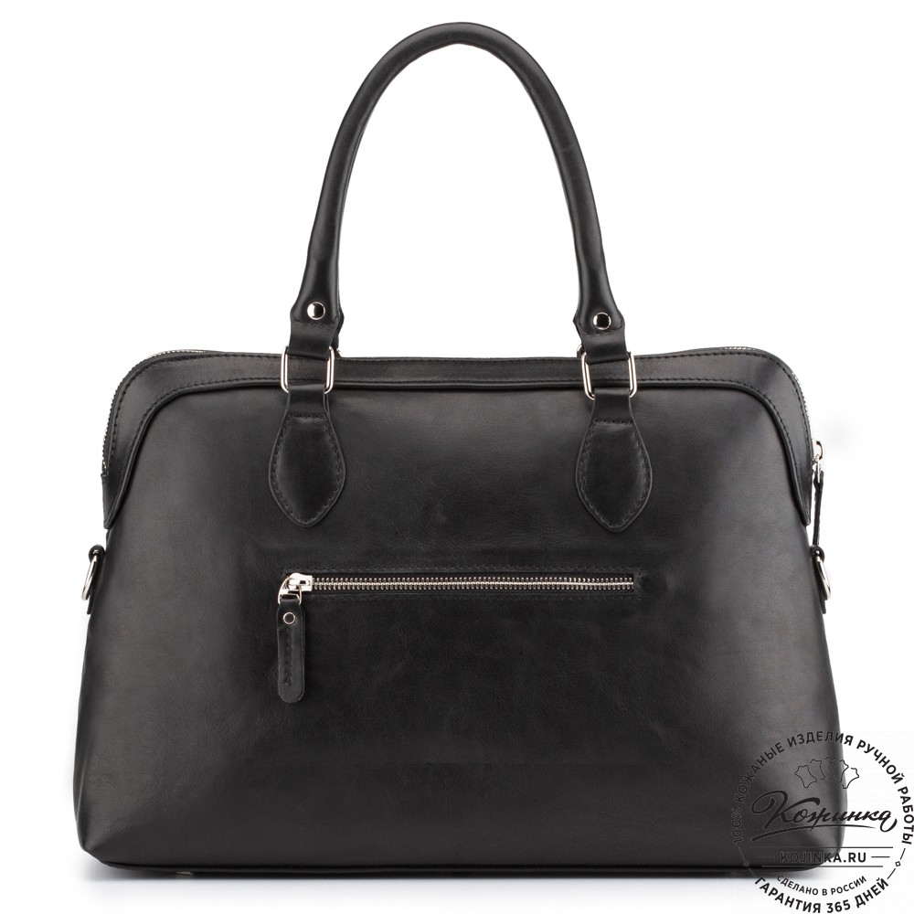 Женская кожаная сумка "Аврора" (чёрная гладкая кожа)