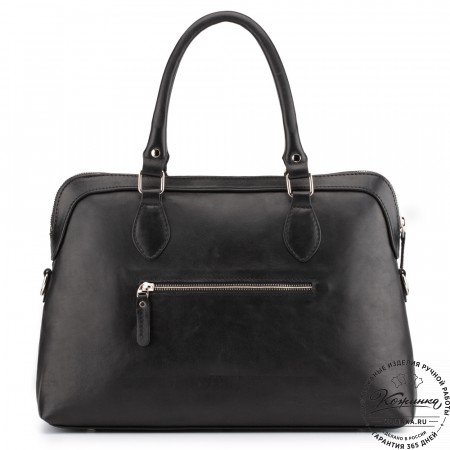 Женская кожаная сумка "Аврора" (чёрная гладкая кожа)