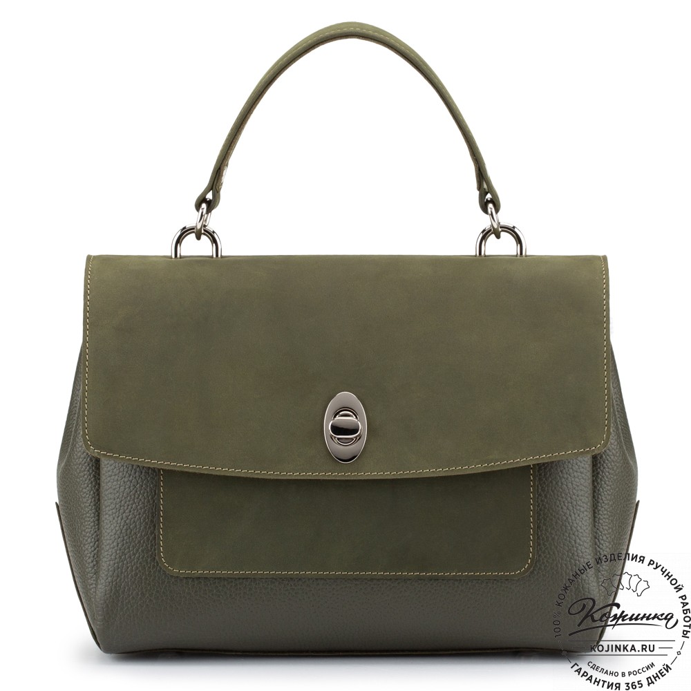 Женская кожаная сумка "Эстель" (хаки)