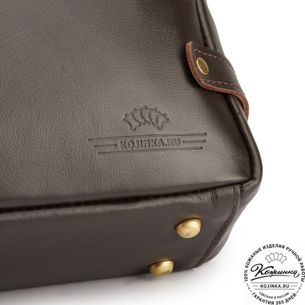 Кожаная деловая сумка "Роджер" (коричневая) 