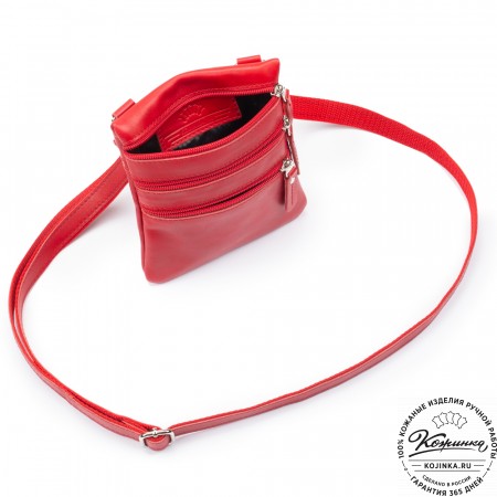 Кожаная сумка "Аллен макси" (красная)