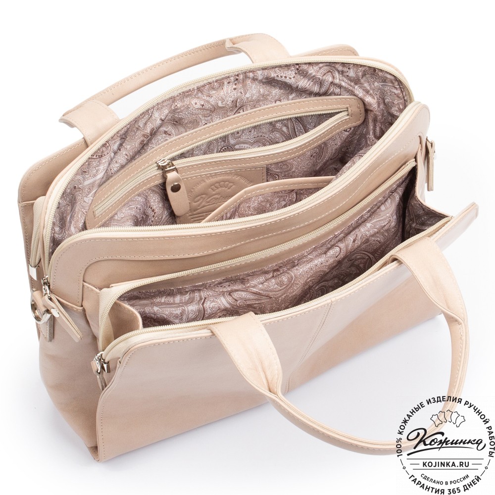 Женская кожаная сумка "Батерфляй" (пудра)