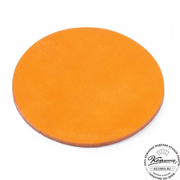 Кожаная подставка для стакана Костер - круг (рыжая). фото 1