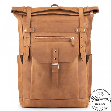 Мужской кожаный рюкзак "Орландо" (коричневый крейзи)