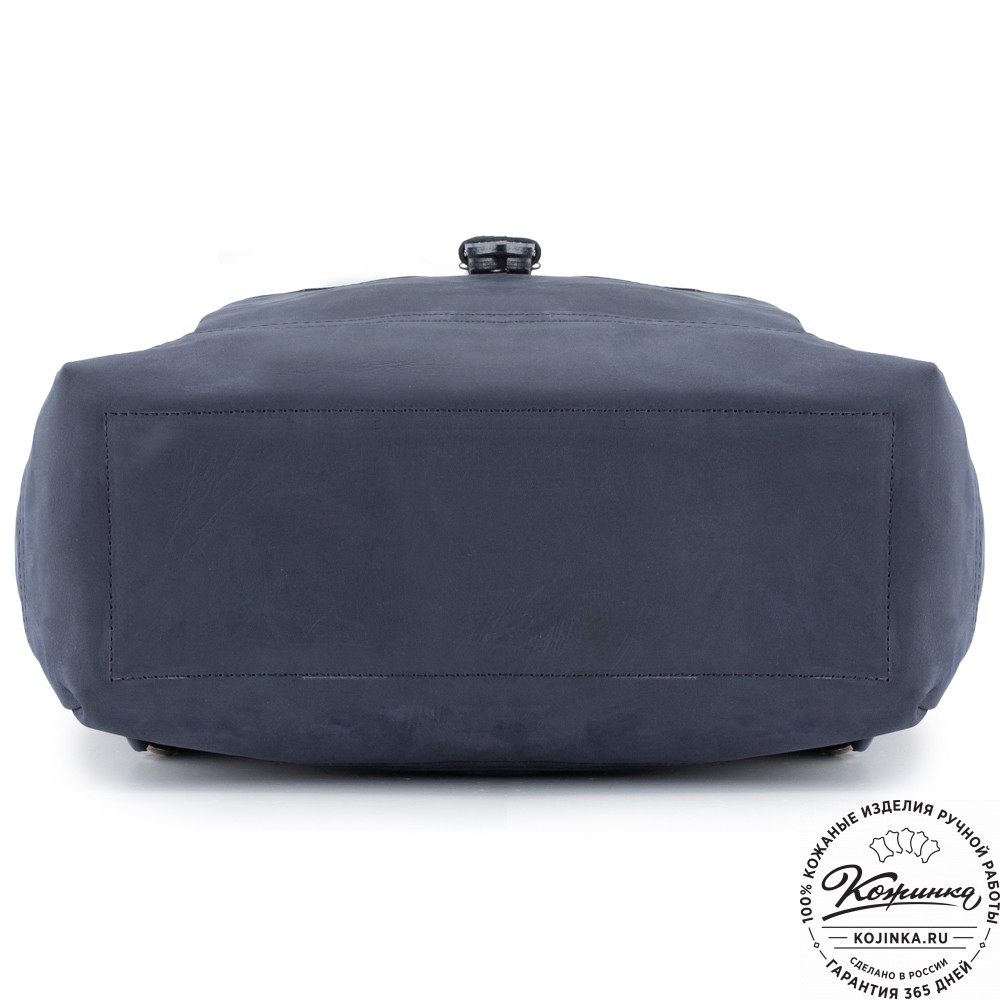 Мужской кожаный рюкзак "Орландо" (синий крейзи)