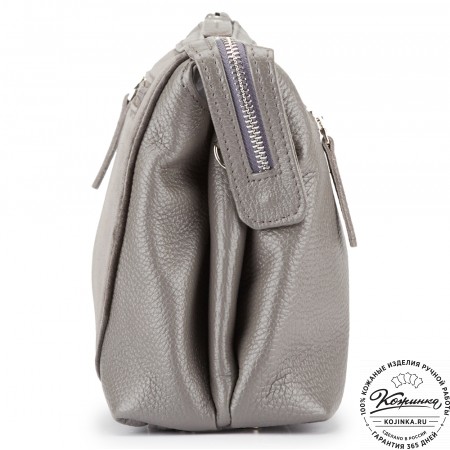 Женская кожаная сумка "Валери" (серая)