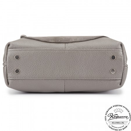 Женская кожаная сумка "Валери" (серая)