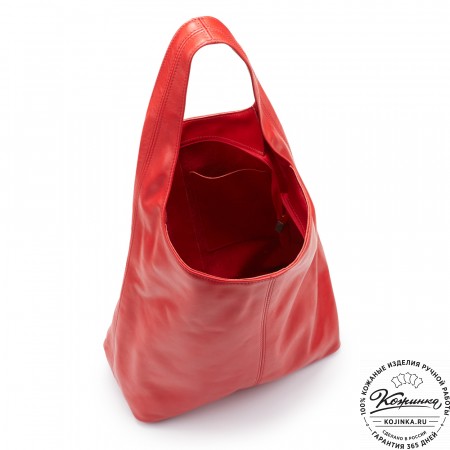 Женская кожаная сумка "Винтаж" (красная) 