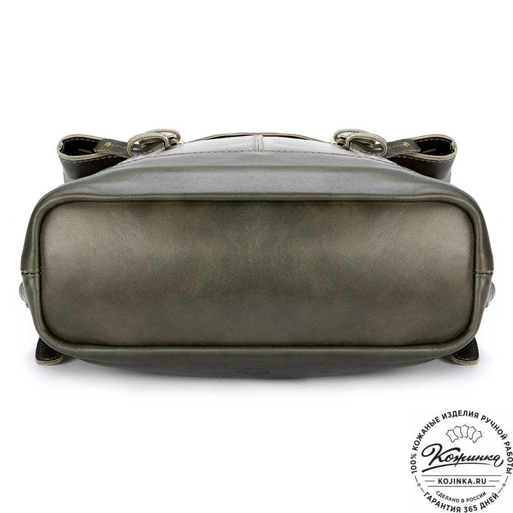 Кожаный рюкзак "Бэнжамин" (хаки гладкая кожа)