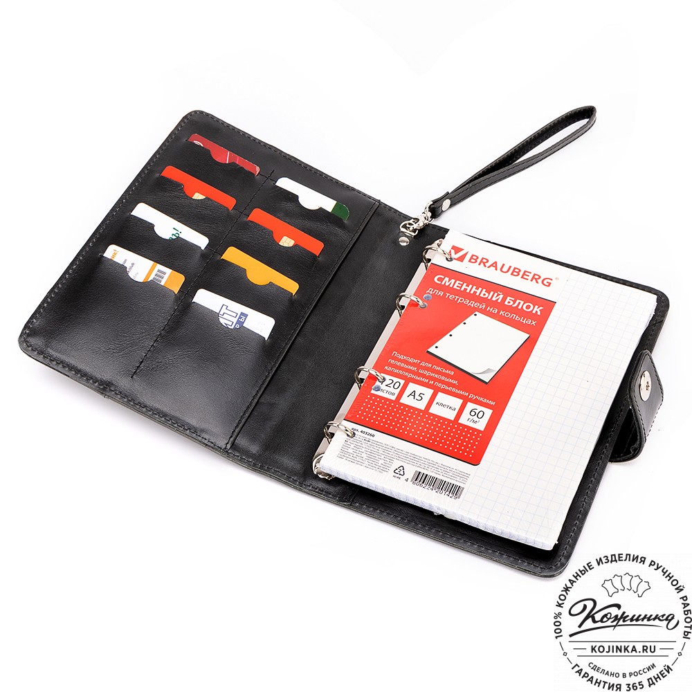 Кожаный ежедневник "Монблан" (чёрный антик)