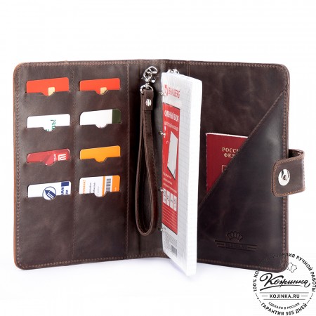 Кожаный ежедневник "Монблан" (тёмно-коричневый антик)