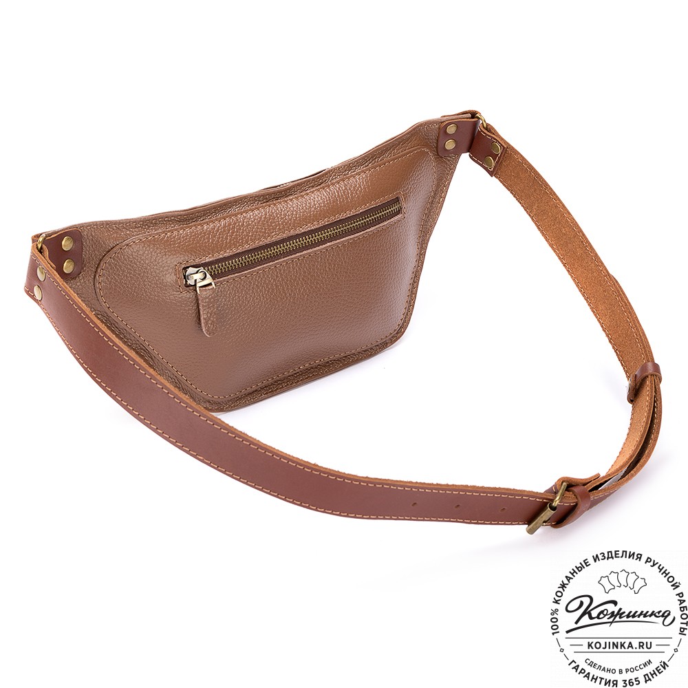 Кожаная сумка на пояс "Рики" (коричневая)